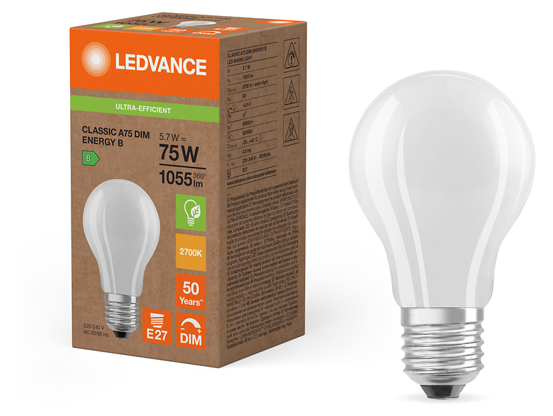Żarówka LED Bańka E27 5,7W z ciepłą barwą światła 474472