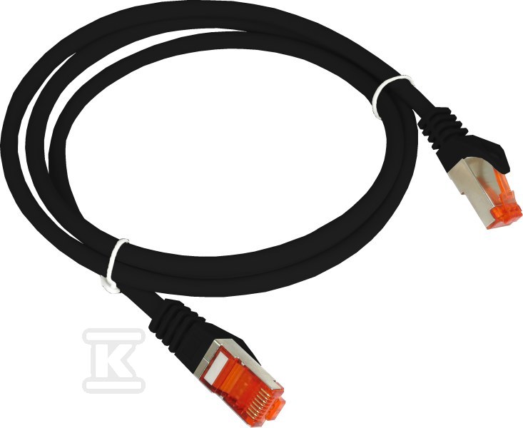Patchcord F/UTP kat.6 PVC 0.25m czarny ALANTEC KKS6CZA0.25