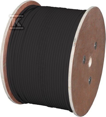Kabel U/UTP kat.5e, teleinformatyczny, PE zewnętrzny suchy, Fca 4x2x24 AWG, 1Gb/s, czarny, 500m – ALANTEC KIU5OUTS500