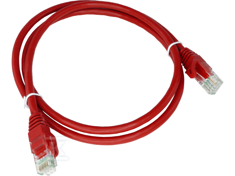 Patchcord U/UTP kat.6 PVC 1.0m czerwony ALANTEC KKU6CZE1