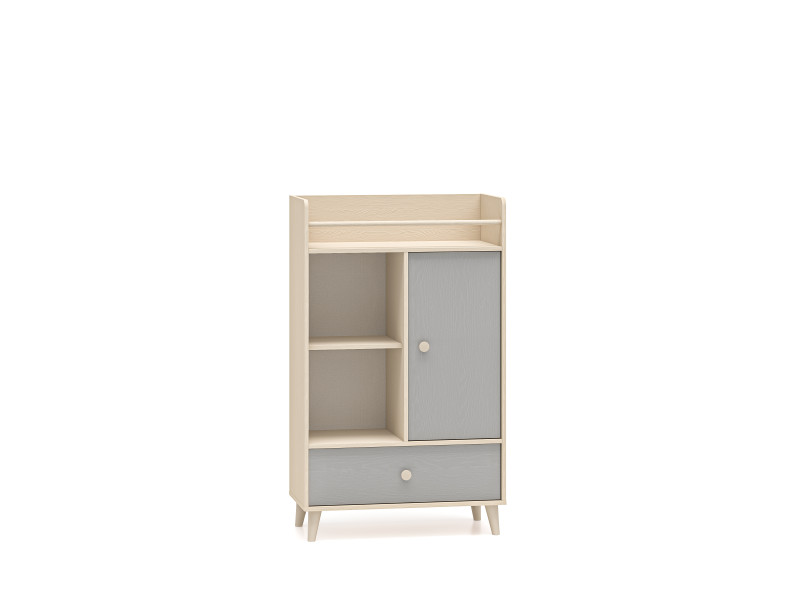 Wysoka Komoda z Szufladą Do Pokoju Dziecięcego 80 cm MEVEL Szara Beż 1045708