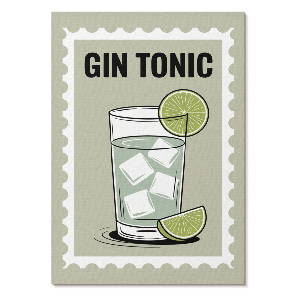 Wydruki na płótnie A1 Napis GIN TONIC zielony projekt Mono Atelier 1014007