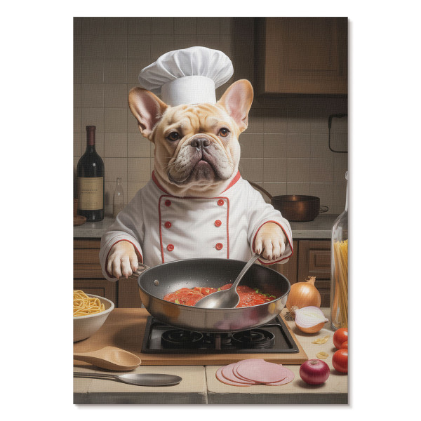 Wydruki na płótnie A1 Bulldog w kuchni surrealizm projektu ZeroOne 1014199