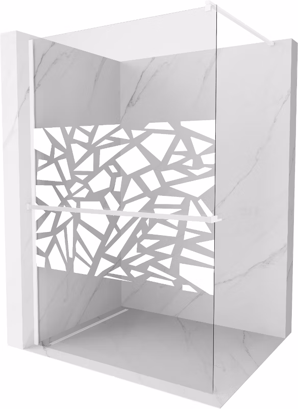 Ścianka prysznicowa Mexen Kioto+ biały wzór 80 x 200 cm 800-080-121-20-85 1 szt.