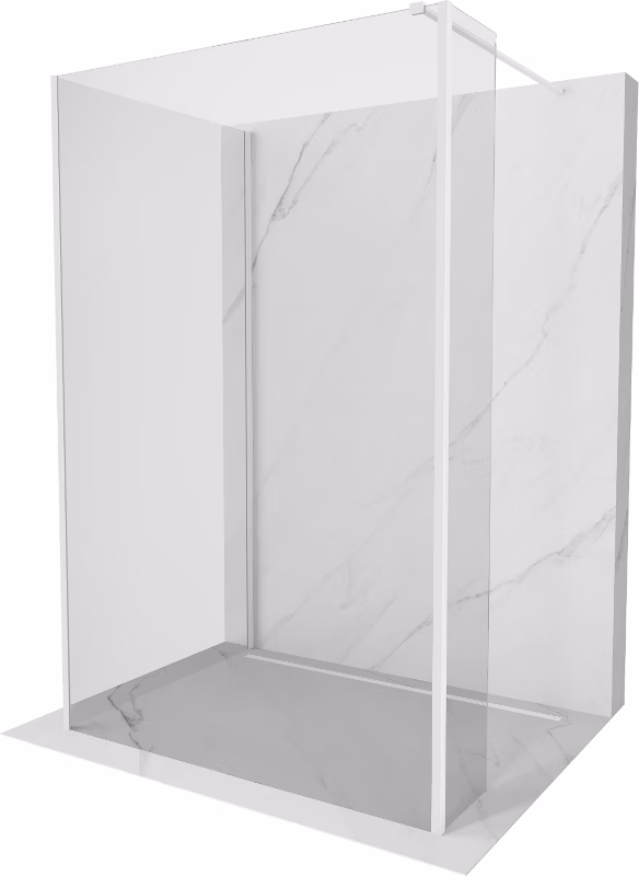 Ścianka prysznicowa Mexen Kioto biała transparentna 140x70x30 3 szt.