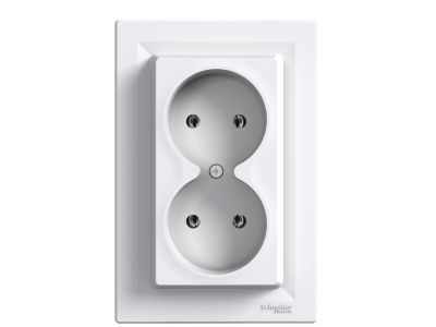 Gniazdo podwójne 2P biały, Asfora | EPH9700221 Schneider Electric