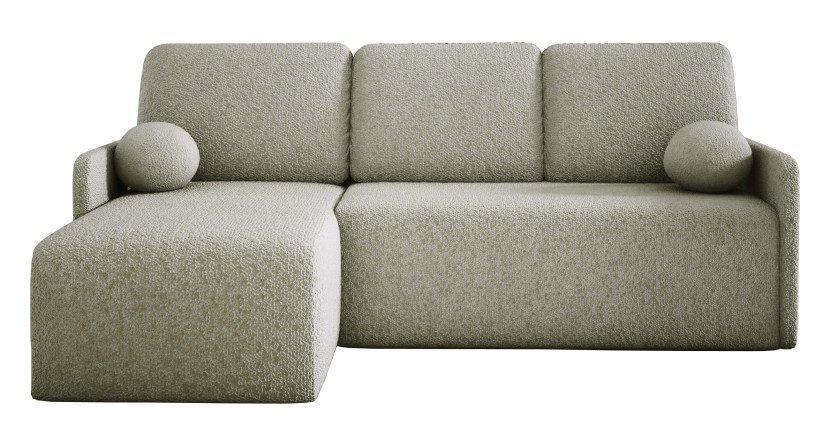 Wygodna sofa narożna baranek zgaszony beż HOPE z pojemnikiem rozkładana 643276