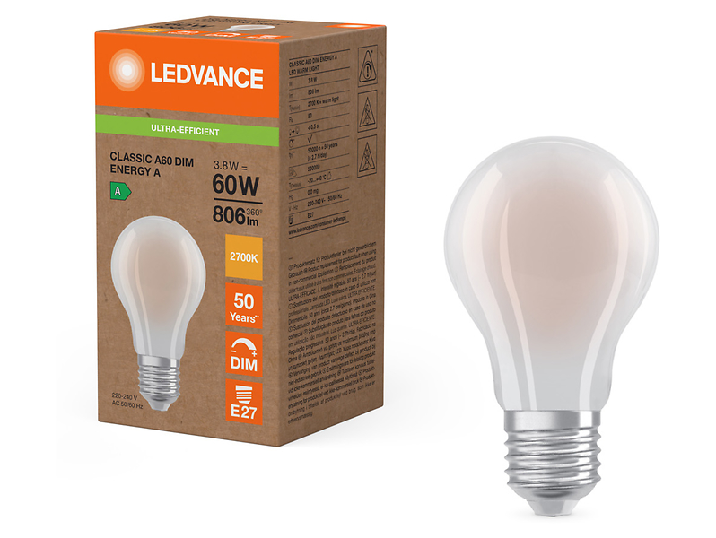 Żarówka LED Bańka E27 3,8W z ciepłą barwą światła 474469