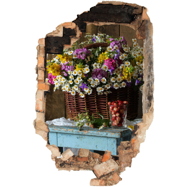 Wyrwa w ścianie rustykalny urok naklejka dziura 3D 66×100 899273