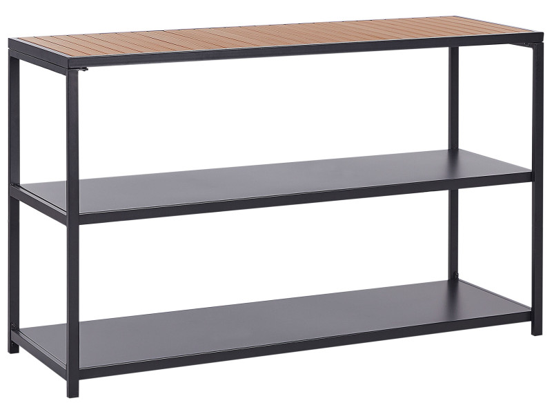 Wyspa kuchenna ogrodowa 2 półki czarna 150x50x90 452783