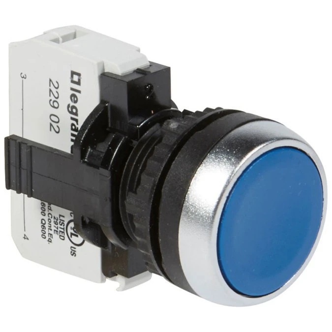 OSMOZ Przycisk sterowniczy kompletny płaski 22mm niebieski bez podświetlenia 1Z 023703