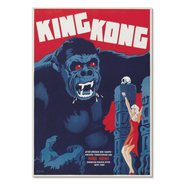 Wydruki na płótnie A2 Duński plakat King Kong (1933) RKO Pictures 1012712