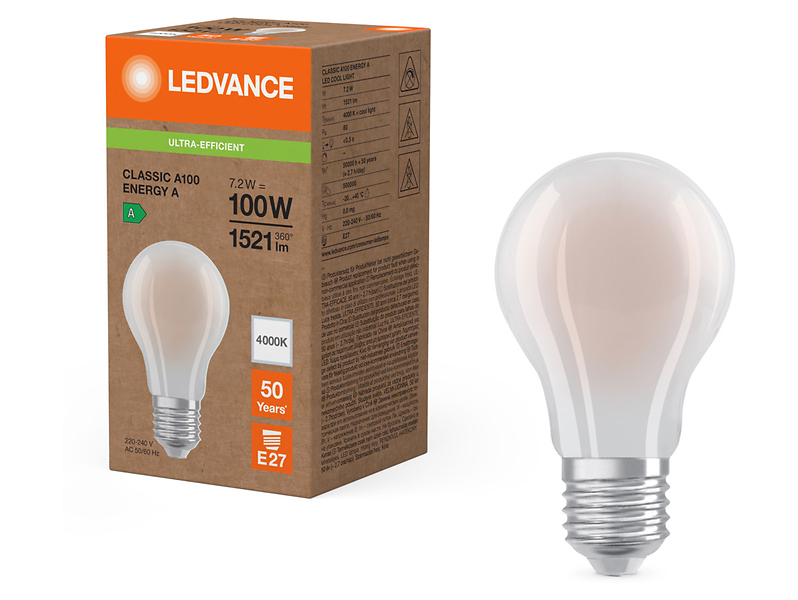Żarówka LED Bańka E27 7,2W z neutralną barwą światła 474454