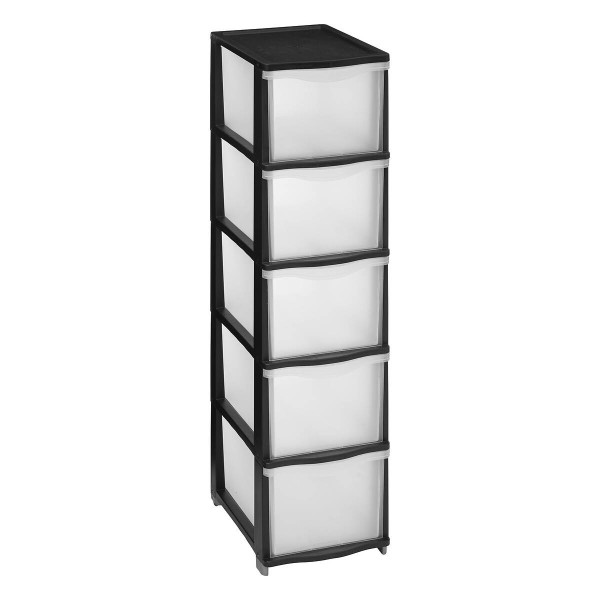 Wysoki regał plastikowy z szufladami PLAS, wys. 102,4 cm 155022