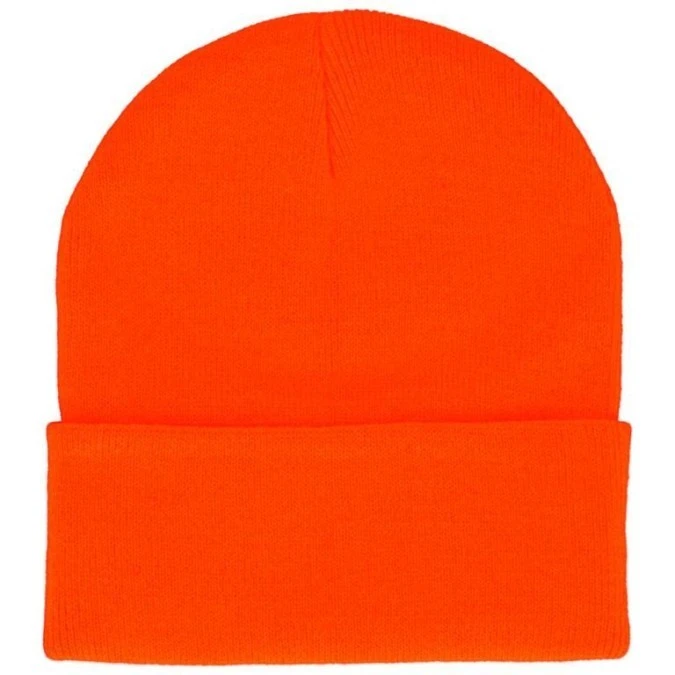 Czapka zimowa akrylowa dziana Orange neon roz uniwersalny pomarańczowa