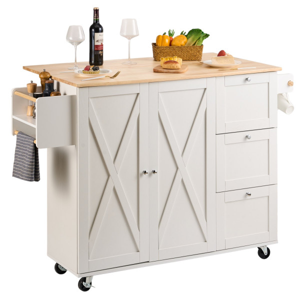 Wyspa kuchenna stół barowy regał szafka kredens na kółkach 143×68 cm 815545