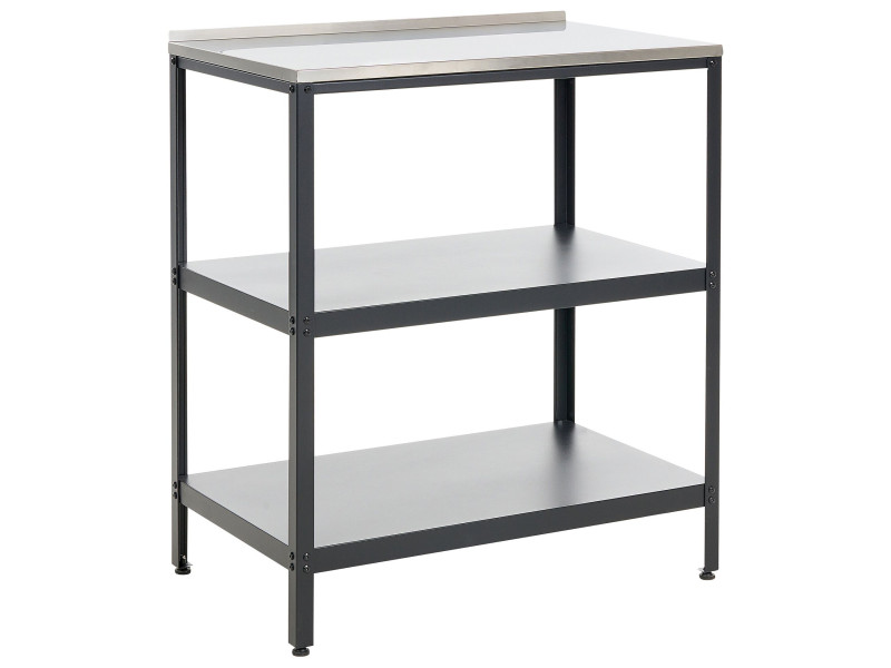 Wyspa kuchenna ogrodowa 2 półki czarna 80x50x92 327643