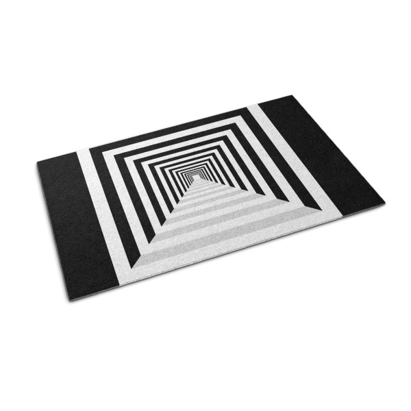 Wycieraczka zewnętrzna 90×60 Tunel 3d geometryczny czarny Tulup 1022788