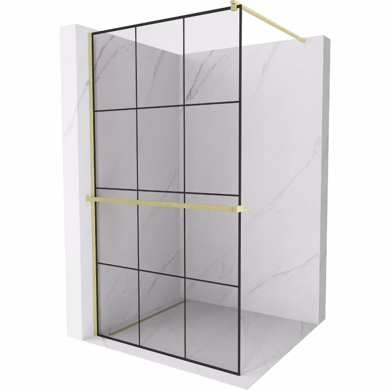 Ścianka prysznicowa Mexen Kioto+ czarny wzór 100×200 cm 800-100-121-55-77 1 szt.
