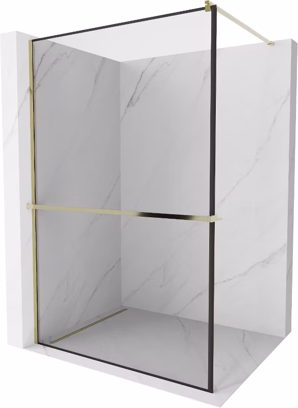Ścianka prysznicowa Mexen Kioto+ czarny wzór złoty 80×200 cm 800-080-121-50-70 1 szt.