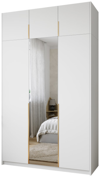 Wysoka szafa uchylna z lustrem i półkami 150 cm ASAN 1004851