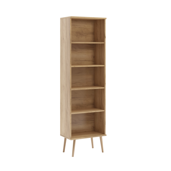 Wysoki regał na książki IKON w stylu skandynawskim Dąb Craft 288671