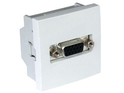 Gniazdo VGA żeńskie HD14 45×45, biały, Quadro 45 | 45430SBR Efapel