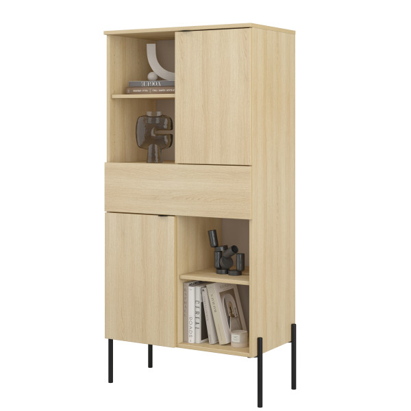 Wysoki regał 70 cm z szufladą ORE dąb lindberg 798366