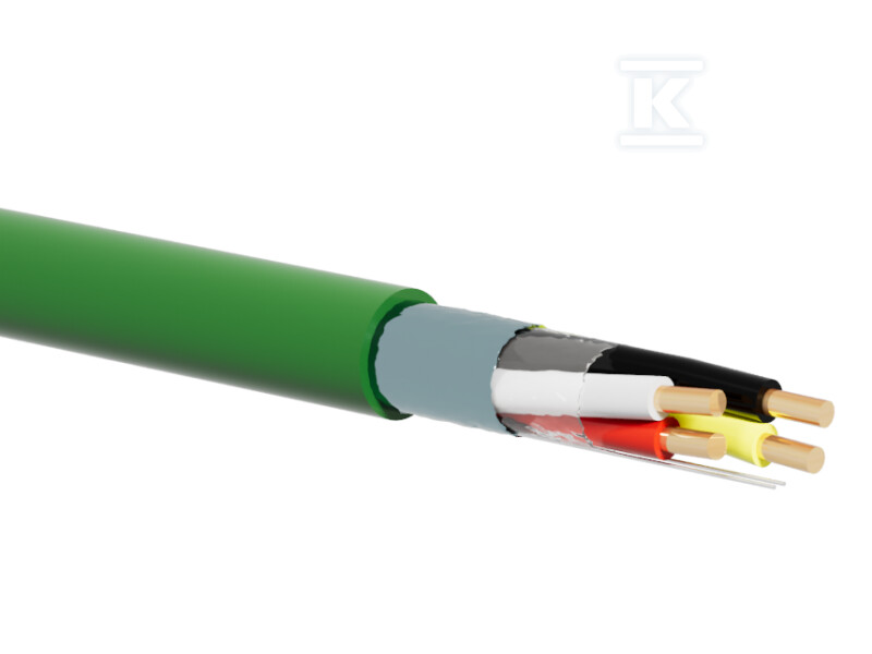 Kabel sterowniczy KNX / BUS EIB, J-2Y(St)H 2x2x0.8, LSOH Dca, 500m, zielony ALANTEC KS-KNX-LS-04080-500D
