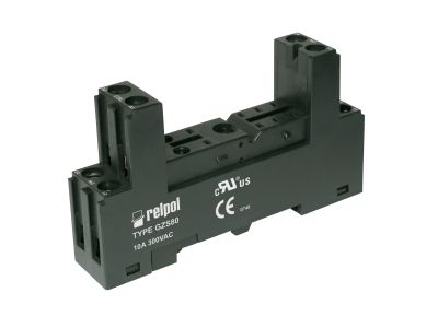 Gniazdo wtykowe, do przekaźników RM84, RM85, RM87L, RM87 10A 300VAC IP20, czarne, GZS80 | 2613503 Relpol