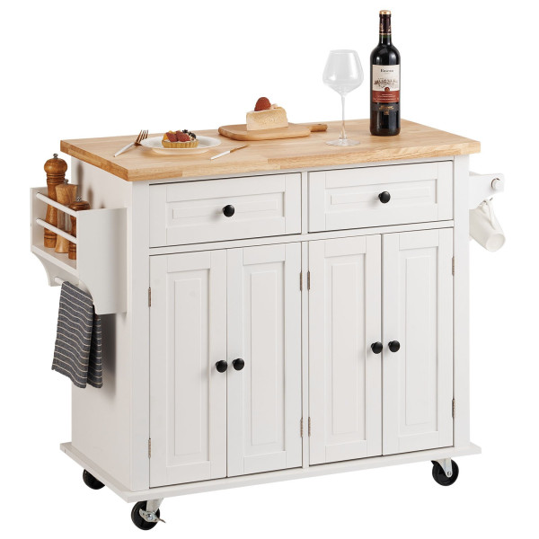 Wyspa kuchenna stół barowy regał szafka kredens na kółkach 110x45cm 815543