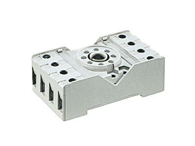 Gniazdo wtykowe, do przekaźników R15 2P 10A 250VAC IP20, szare, PZ8 | 592005 Relpol