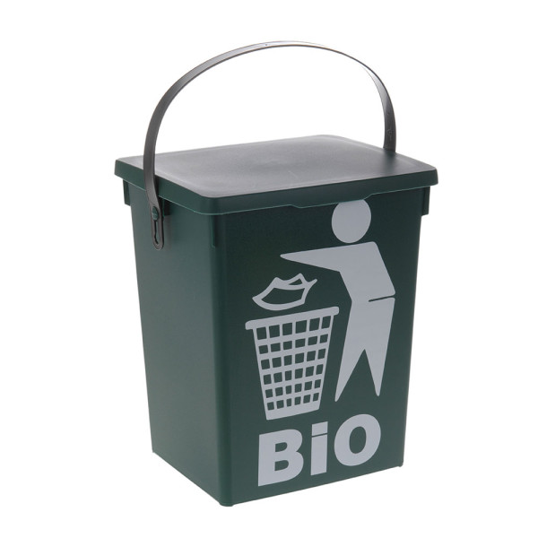Wytrzymały Kosz na śmieci bio z pokrywą śmietnik 5l 386528