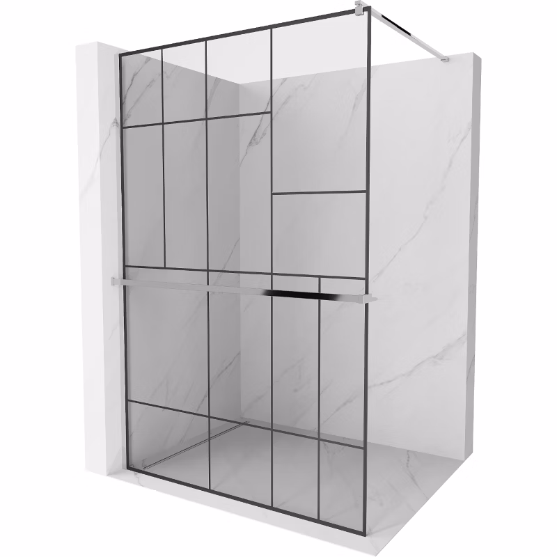 Ścianka prysznicowa Mexen Kioto+ czarny wzór 80×200 cm 800-080-121-01-78 1 szt.