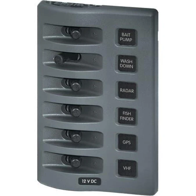 Panel Przełączników Blue Sea – 6 pozycji, 12V DC, IP 67