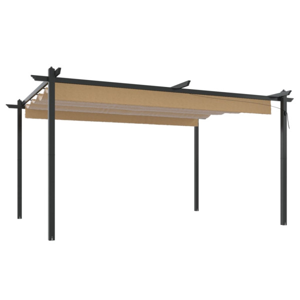 Zadaszenie ogrodowe Taupe 4 x 3 x 2.2 m Tkanina vidaXL 507845