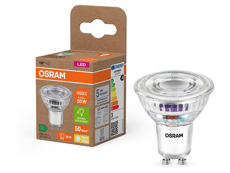 Żarówka LED GU10 2,5W z ciepłą barwą światła 474433