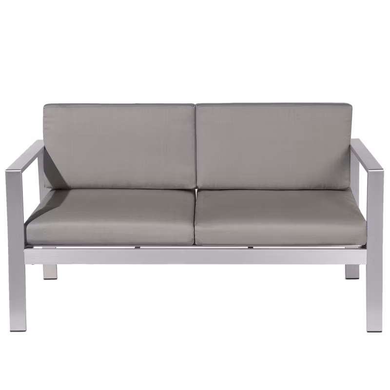 Ławka ogrodowa z poduchą Salerno 142 cm Metal Ciemnoszary 1 szt.