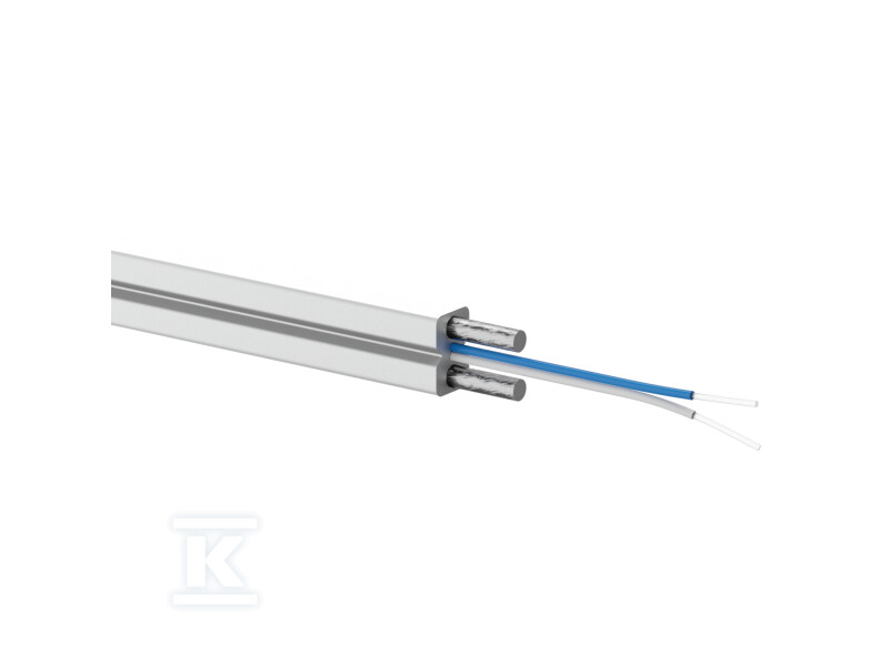 Kabel światłowodowy FTTH 2J B2ca SM 9/125 biały, wzmocnienie FRP, całkowicie dielektryczny, 1000m ALANTEC FOK-W2J-SM-A-B-B