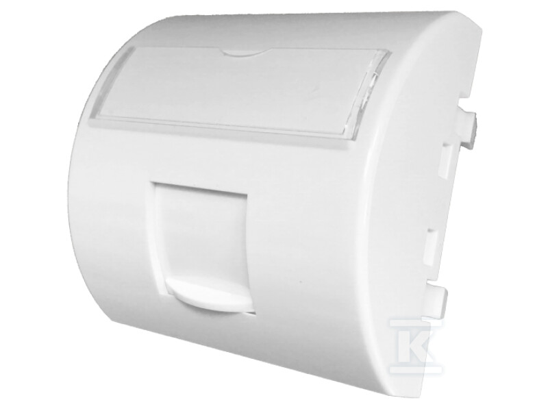 Adapter 45×45 1xRJ45 z klapką przeciwkurzową (wypukły zaokrąglony) ALANTEC OS101