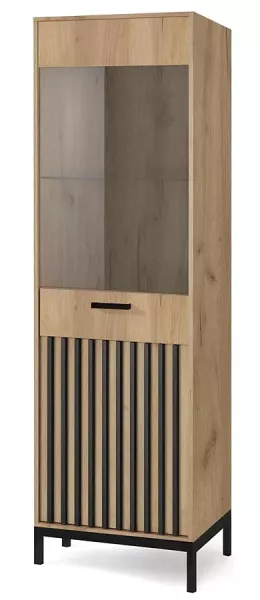 Wysoki regał z witryną na nóżkach – Vevian 692177