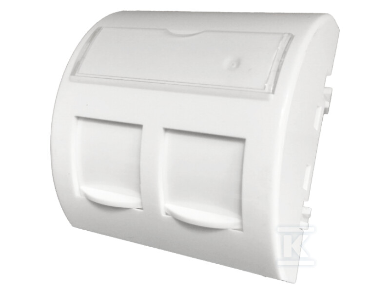 Adapter 45×45 2xRJ45 z klapkami przeciwkurzowymi (wypukły zaokrąglony) ALANTEC OS100
