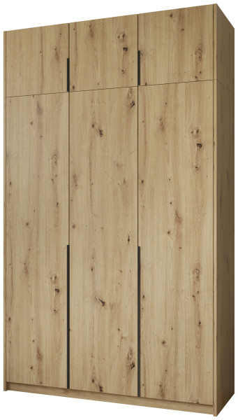 Wysoka szafa uchylna z półkami i drążkami 150 cm ASAN dąb artisan 1004848