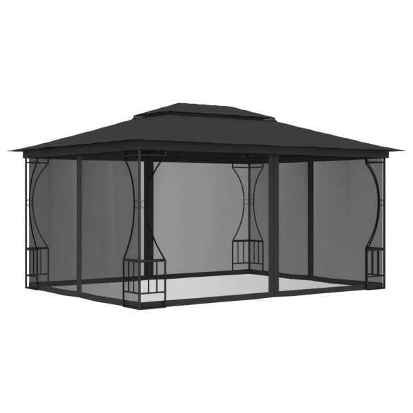 Zadaszenie ogrodowe Antracyt 300 x 400 x 265 cm Tkanina vidaXL 507848