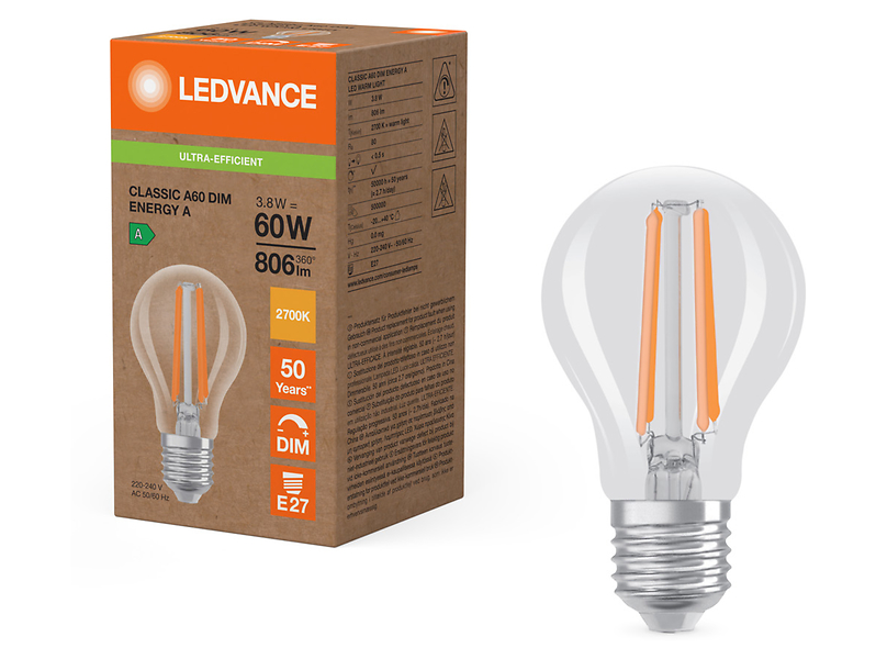 Żarówka LED Bańka E27 3,8W z ciepłą barwą światła 474468